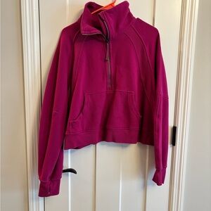 Lululemon Scuba Oversized Funnel Neck Half Zip in size M/L in Ripened Raspberry